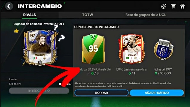 Sistema de intercambios en FC Mobile