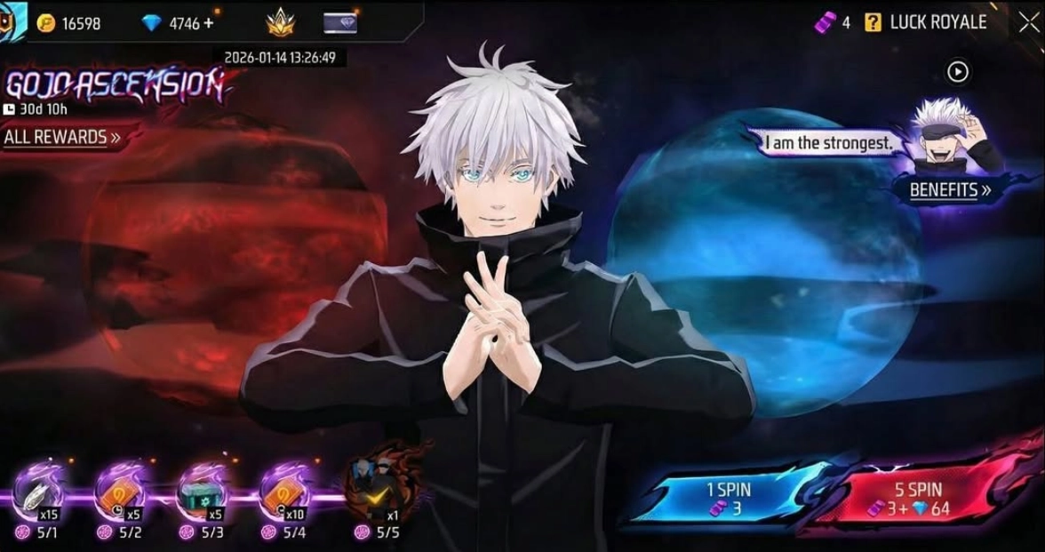 Skin de Gojo de Free Fire