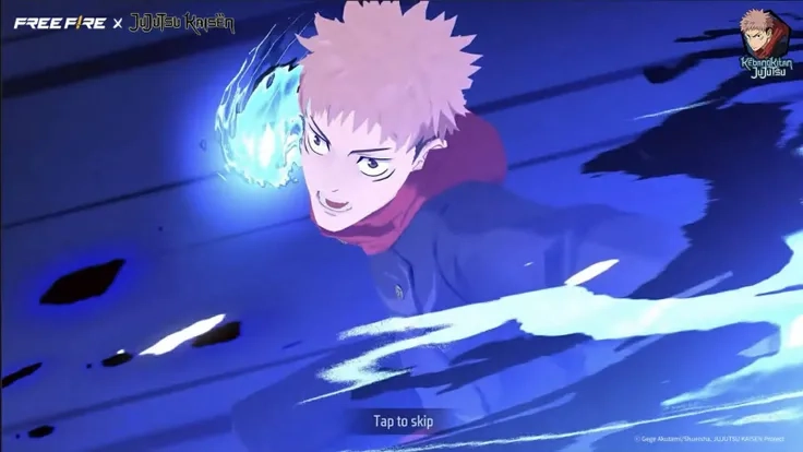 Yuji Itadori atacando en Free Fire