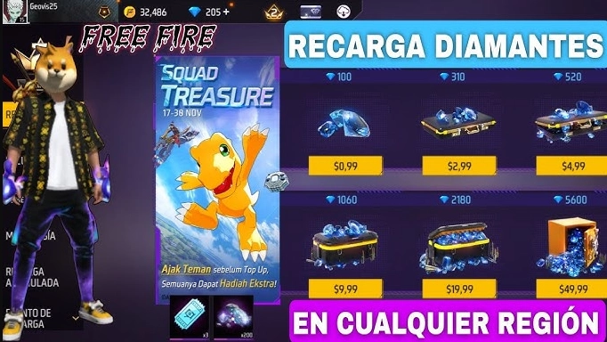 Recargar diamantes de forma segura en Free Fire